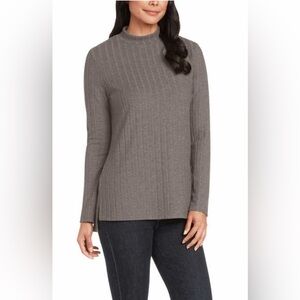 Matty M Ladies' Mock Neck Ribbed Tunic
